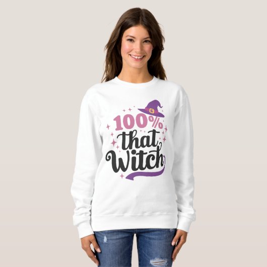 Sweatshirt 100% That Witch Sweater - Kawaii Pastel Goth (Devant entier)
