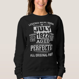 Sweatshirt 100e Anniversaire Pour Légendes Né Juillet 1922 10