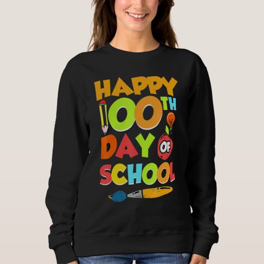 Sweatshirt 100e jour d'école Professeur 100 jours plus intell (Devant)