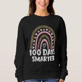 Sweatshirt 100e jour d'école Professeur Léopard Arc-en-ciel