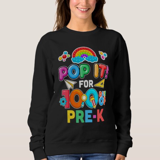 Sweatshirt 100ème jour d'école Pop It 100 jours de fidget pré (Devant)