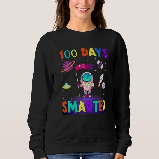 Sweatshirt 100th Day Of School 100 Days Smarter Books Space A (Devant)