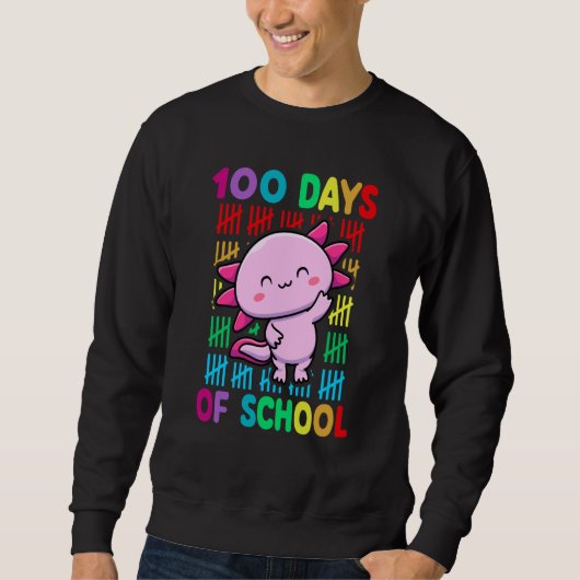 Sweatshirt 100th Day Of School Animal Axolotl Happy 100th Day (Devant)