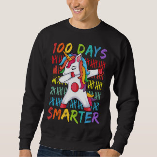 Sweatshirt 100th Day of School Dabbing Unicorn 100 Days Smart