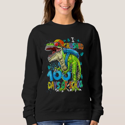 Sweatshirt 100th Day Of School Dino Kids Happy 100 Days Dinos (Devant)