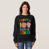 Sweatshirt 100th Day Of School Hearts Stripes Teacher And Stu (Devant entier)