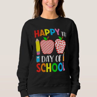 Sweatshirt 100th Day Of School Hearts Stripes Teacher And Stu
