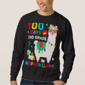 Sweatshirt 100th Day Of School No Prob Llama 100 Days Of 2nd (Devant)