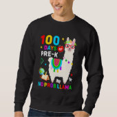 Sweatshirt 100th Day of School No Prob Llama 100 Days Of Pre- (Devant)