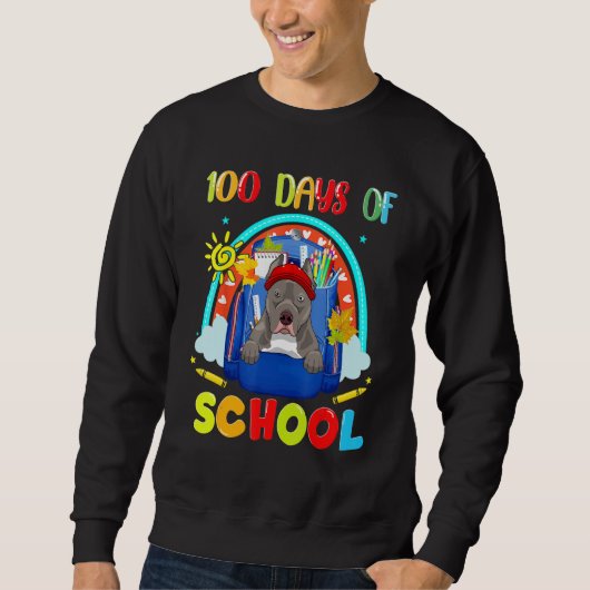 Sweatshirt 100th Day of School Pitbull Dog Lovers Teacher Stu (Devant)