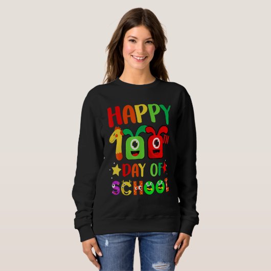 Sweatshirt 100th Day Of School Teacher 100 Days Smarter Rainb (Devant entier)
