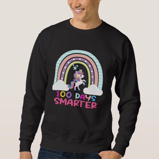 Sweatshirt 100th Day of School Teacher 100 Days Smarter Rainb (Devant)