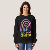 Sweatshirt 100th Day of School Teacher 100 Days Smarter Rainb (Devant entier)