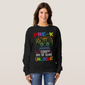 Sweatshirt 100th day Of School Unlocked Pre-K Gamer Video Gam (Devant entier)
