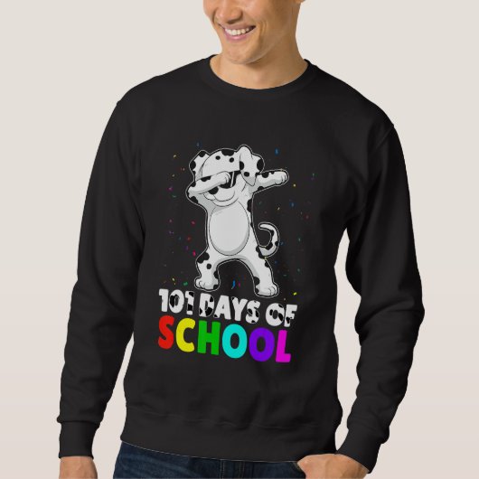 Sweatshirt 101 Days Smarter Dog Lover School Teachers Student (Devant)