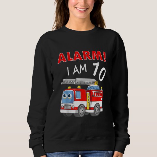 Sweatshirt 10 ans 10e anniversaire garçon fille pompier (Devant)