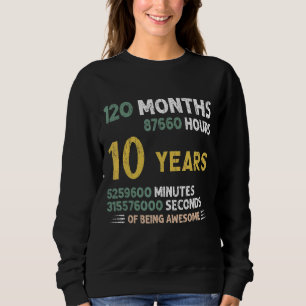 Sweatshirt 10 ans 10e anniversaire Vintage Rétro 120 Mont