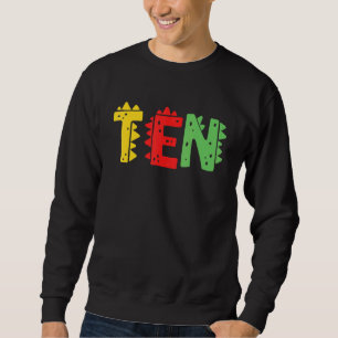 Sweatshirt 10 Ans Garçon Dinosaur Rex 10e anniversaire Enfant