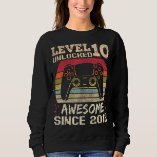 Sweatshirt 10 Ans Joueur Garçon Anniversaire 10 Niveau Déverr