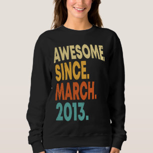 Sweatshirt 10 ans Vintage mars 2013 10e anniversaire garçon