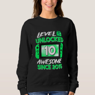 Sweatshirt 10e anniversaire garçon niveau 10 déverrouillé inc