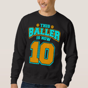 Sweatshirt 10e anniversaire pour garçon Basketball 10 ans enf