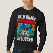 Sweatshirt 10th Grade Level Unlocked Video Game Back to Schoo (Devant)