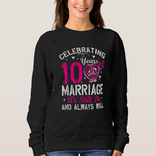 Sweatshirt 10th Wedding Anniversary Matching Couple Men Women (Devant)