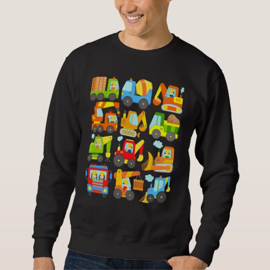 Sweatshirt 12 construction vehicles machinery construction si (Devant)