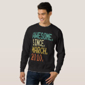 Sweatshirt 13 Ans Awesome Depuis Mars 2010 13e Anniversaire (Devant entier)