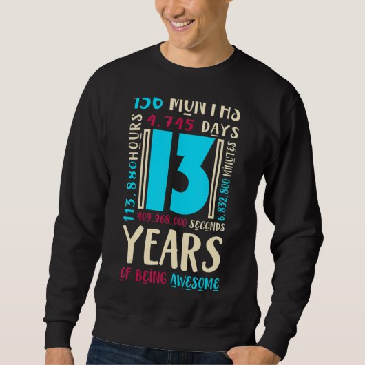 Sweatshirt 13e anniversaire pour les enfants de 13 ans garçon (Devant)