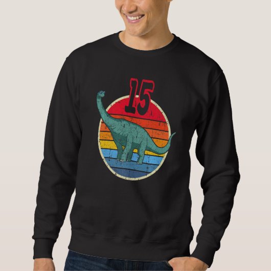 Sweatshirt 15e anniversaire I Brachiosaurus Diplodocus I Fami (Devant)