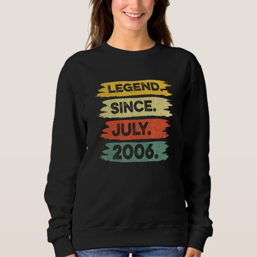 Sweatshirt 16e anniversaire Retro Légende Vintage depuis juil (Devant)