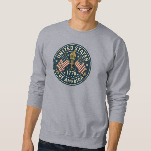 Sweatshirt 1776 Liberty Torch — Sceau d'Amérique Vintage