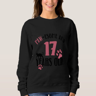 Sweatshirt 17e anniversaire 17 ans Vieux chat maman Amoureux 