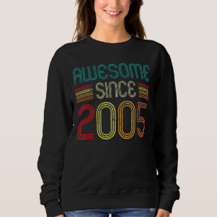 Sweatshirt 17e anniversaire stupéfiant depuis 2005 17 ans Vin