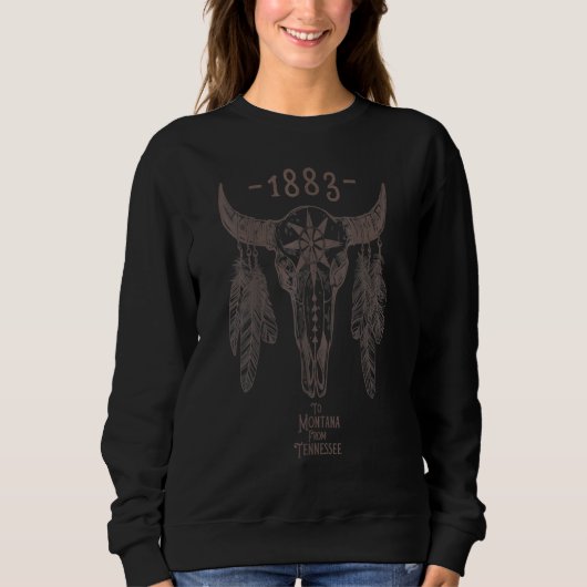 Sweatshirt 1883 Boho Cow Skull Cute Country Western Yellowsto (Devant)