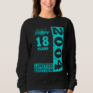 Sweatshirt 18e anniversaire garçon fille 18 ans 2004