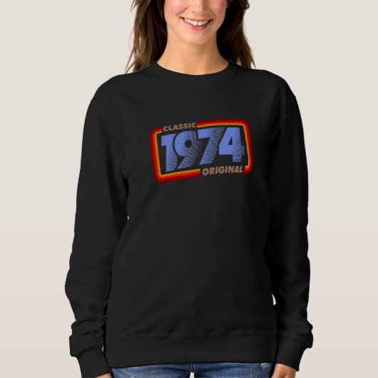 Sweatshirt 1974 Classique Rétro Anniversaire Original   (Devant)