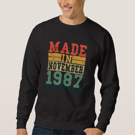 Sweatshirt 1987 Anniversaire Novembre Vintage Disant (Devant)