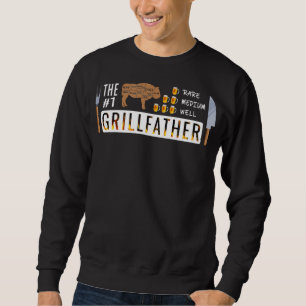 Sweatshirt 1 Rare Moyen Bien Grillfather Amateurs de barbec