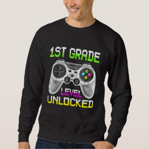 Sweatshirt 1er niveau déverrouillé pour GAMER 1ER JOUR DE SCH