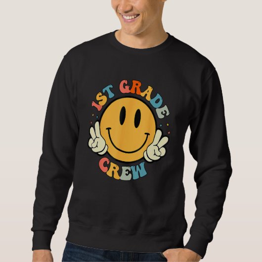Sweatshirt 1st Grade Crew Retro Groovy Teacher Student Back T (Devant)