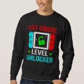 Sweatshirt 1st Grade Level Unlocked  Back To School Gamer Boy (Devant)