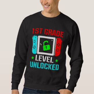 Sweatshirt 1st Grade Level Unlocked  Back To School Gamer Boy