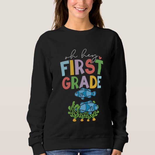 Sweatshirt 1st Grade Outfit Boys Kids Fish - First Day of Fir (Devant)