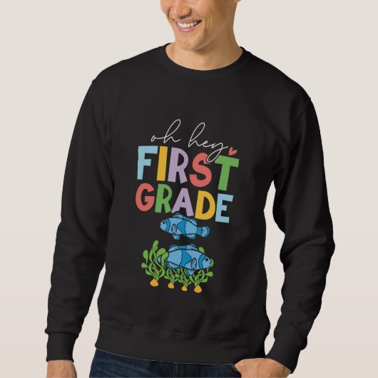 Sweatshirt 1st Grade Outfit Boys Kids Fish - First Day of Fir (Devant)