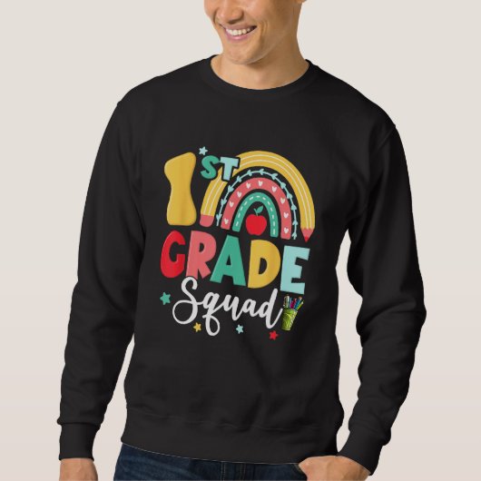 Sweatshirt 1st Grade Squad Team Funny Back To School Girls Bo (Devant)
