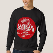 Sweatshirt 2024 année du dragon rouge blanc (Devant)