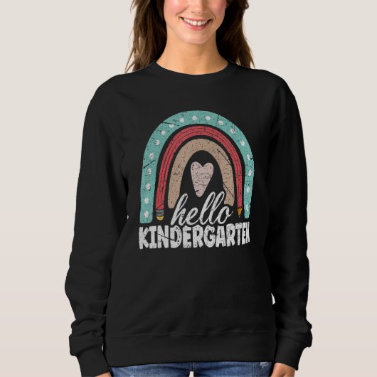 Sweatshirt 2024 Back To School Hello Kindergarten Teacher Rai (Devant)